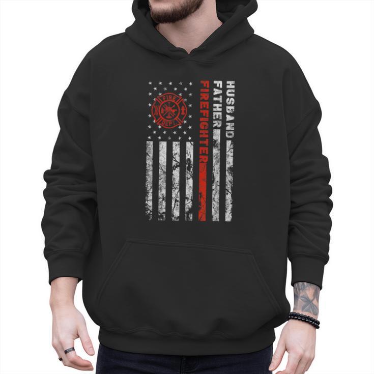 Firefighter Husband Father Fireman For Dad Men Hoodie