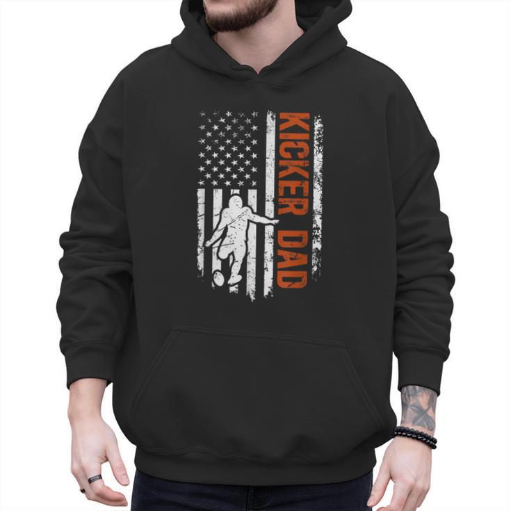 Football Kicker Dad Of A Football Kicker Father US Flag Men Hoodie