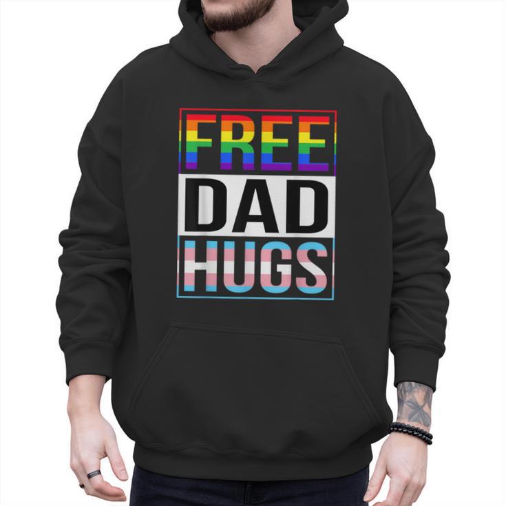 Free Dad Hugs LGBT Gay Pride Month Transgender Rainbow Flag Men Hoodie