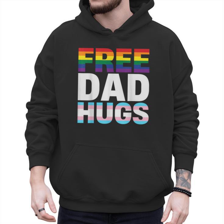 Free Dad Hugs Pride Flag Month LGBTQ Transgender Support Men Hoodie