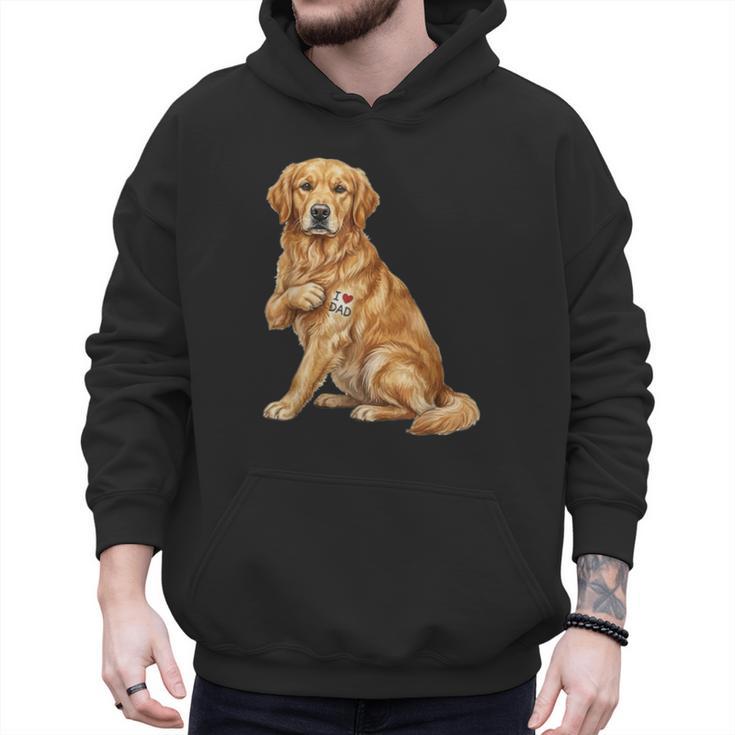 Golden Retriever I Love Dad Dog Dad Father's Day Men Hoodie