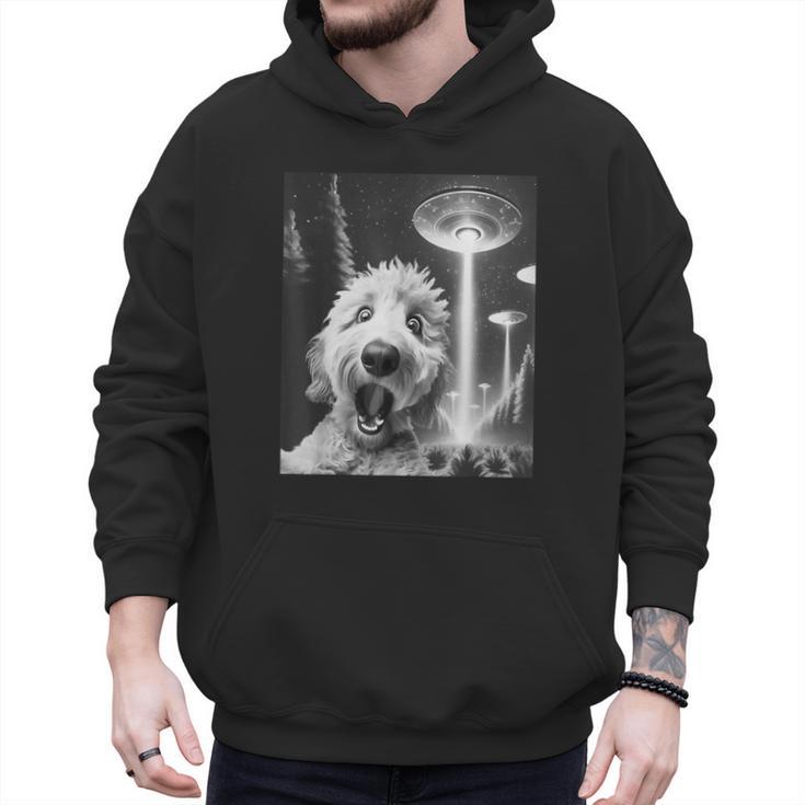 Goldendoodle Alien UFO Taking a Selfie Dog Mom Dad Men Hoodie