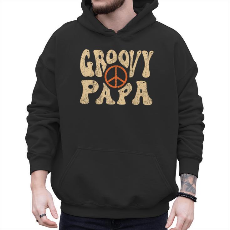 Groovy Papa 70s Aesthetic Nostalgia 1970's Retro Dad Men Hoodie