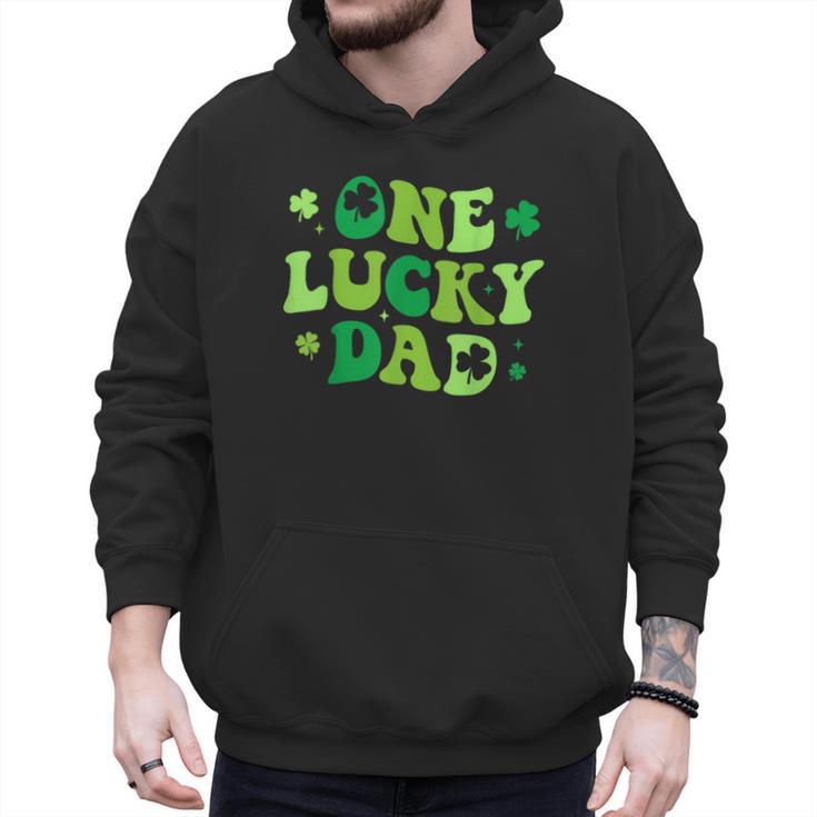 Groovy St Patrick's Day Apparel One Lucky Dad Shirt  Small Modern Groovy St Patrick's Day Shirt Men Hoodie