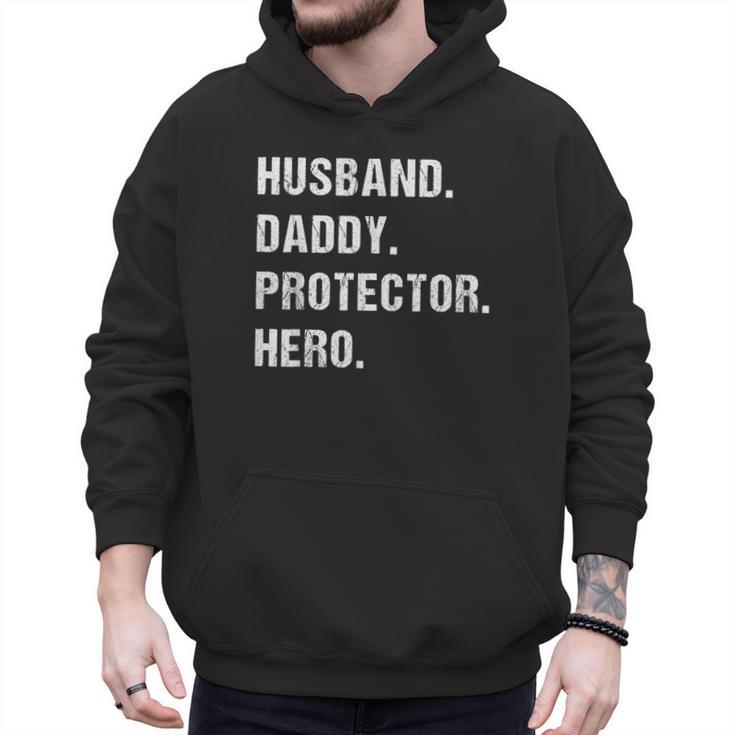 Husband Daddy Protector Hero For Dad Wife Small Men Hoodie