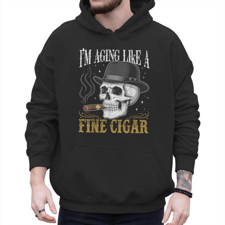 I'm Aging Like a Fine Cigar Skull Dad Retro Adult Men Hoodie