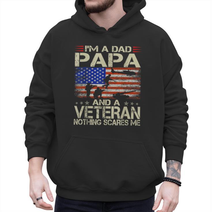 I'm A Dad Papa And Veteran Retro Dad Papa Grandpa Men Hoodie