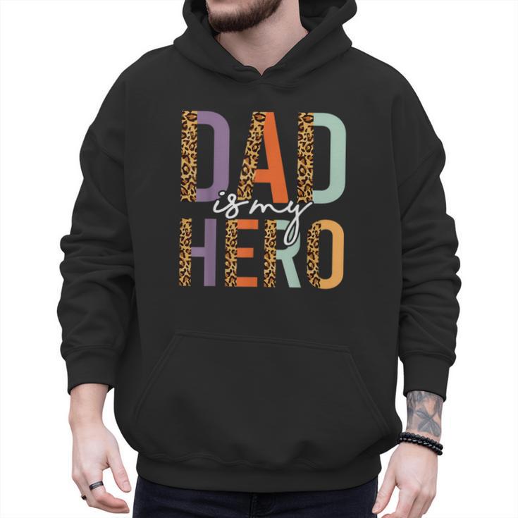 Kids Fathers Day Shirt For Son Daughter My Dad Is My Hero Men Hoodie