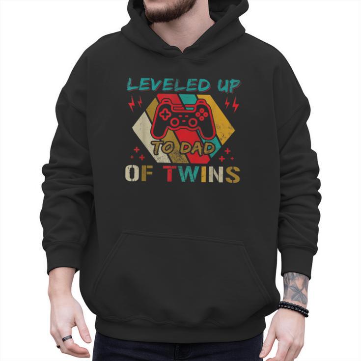 Leveled Up To Dad Of Twins Video Gamer Gaming Men Hoodie