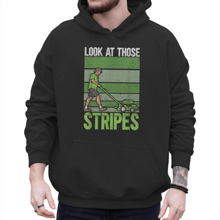 Look At Those Stripes Lawn Mowing Dad Lawn Mower Small Men Hoodie