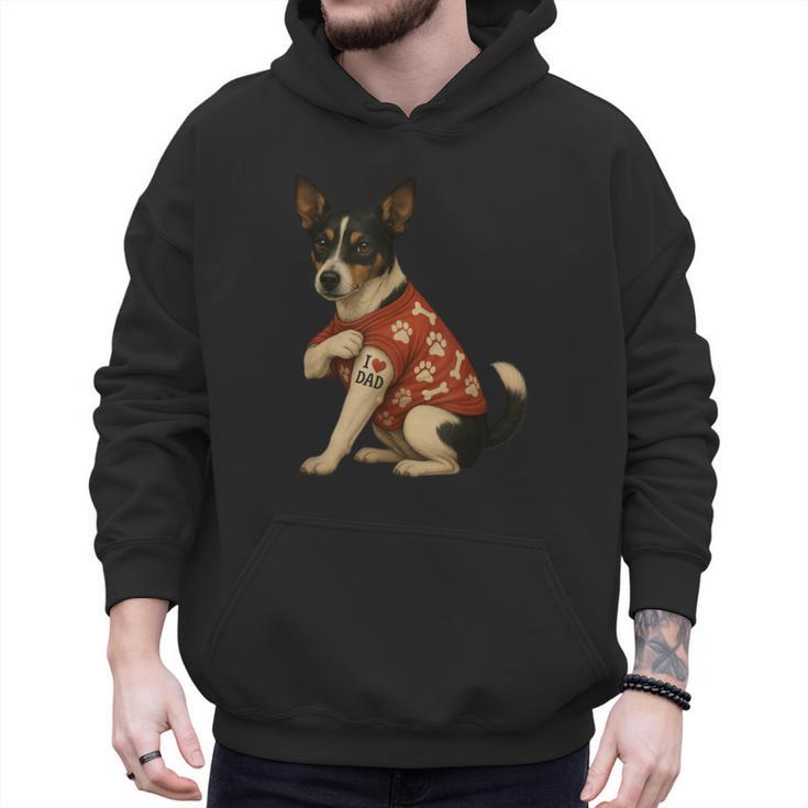 I Love Dad Tattoo Rat Terrier Dad Men Hoodie