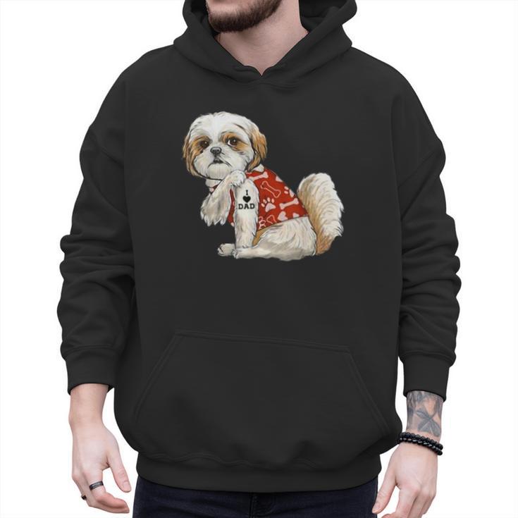 I Love Dad Tattoo Shih Tzu Dad Father's Day Men Hoodie