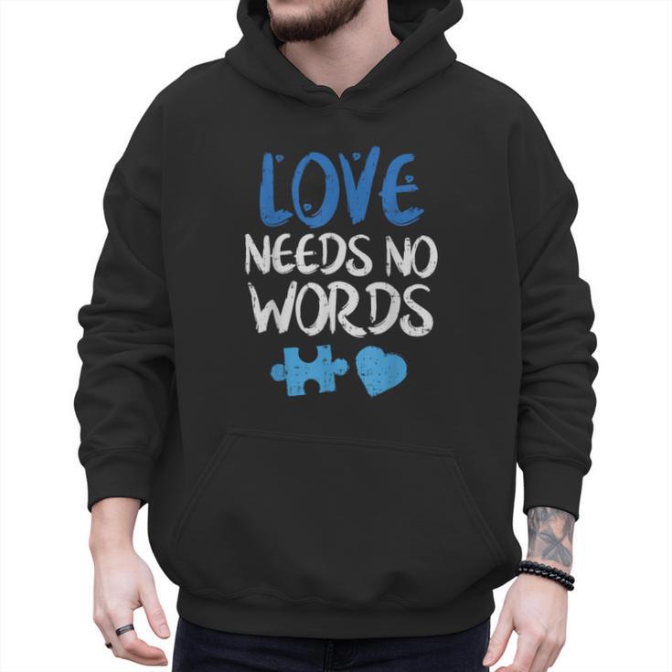 Love Needs No Words Autism Awareness Shirt Mom Dad Teacher Men Hoodie