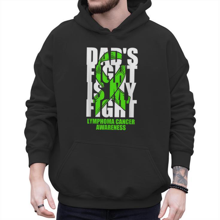 Lymphoma Cancer Awareness Lime Green Ribbon Dad's Fight Men Hoodie