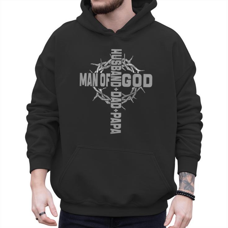 Man Of God Religious Christian Cross Husband Dad Fathers Day Men Hoodie