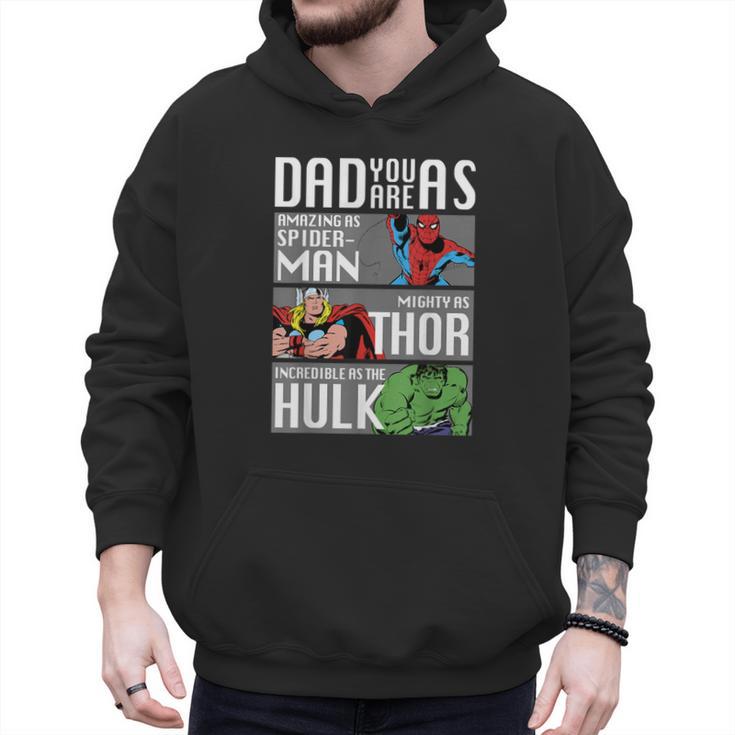 Marvel Father's Day Spider-Man Thor Hulk Dad Attributes Men Hoodie