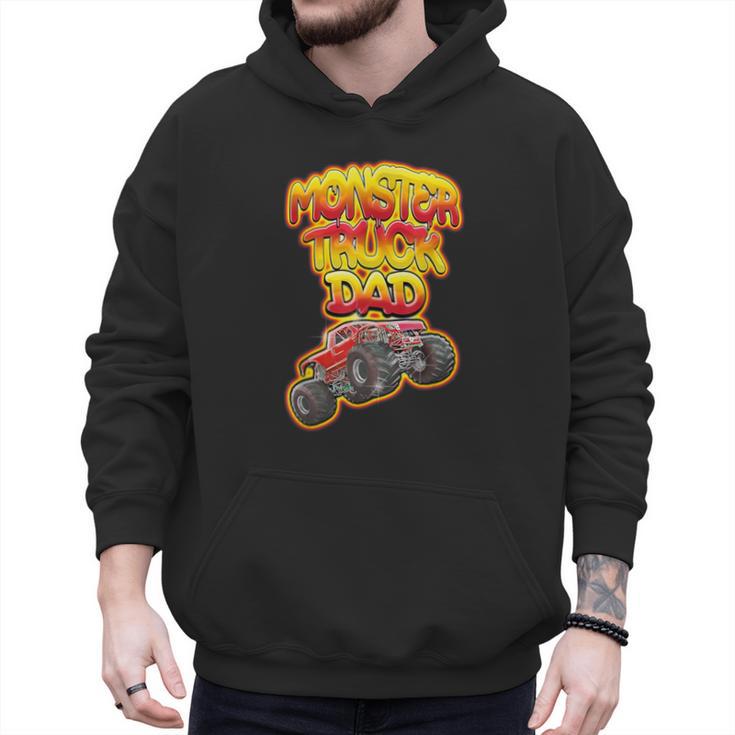 Monster Truck Dad Hot Red Graffiti Style Men Hoodie