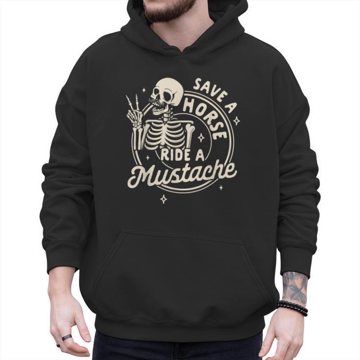 Mustache Dad Father’s Day Save A Horse Ride A Mustache Men Hoodie