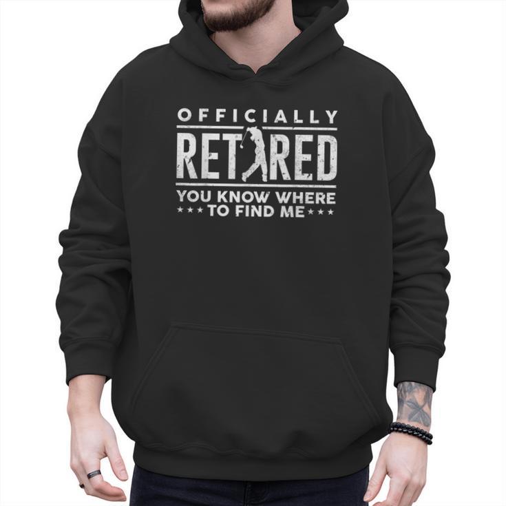 Officially Retired Golf Dad Golfing Retirement Golfer Men Hoodie