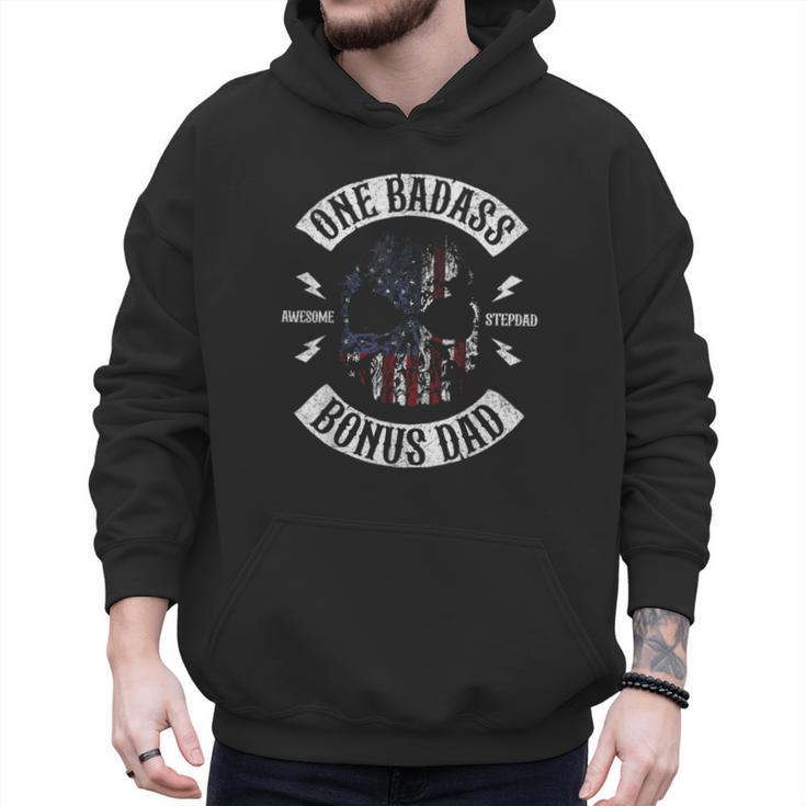 One Badass Bonus Stepdad Birthday Step Dad Men Hoodie