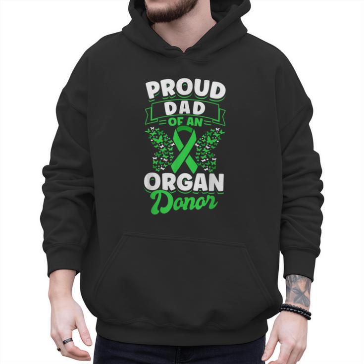 Organ Donation Green Ribbon Proud Dad Of An Organ Donor Men Hoodie