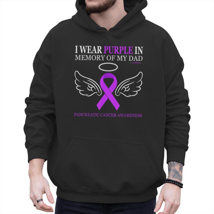 Pancreatic Cancer I Wear Purple In Memory Of My Dad Men Hoodie