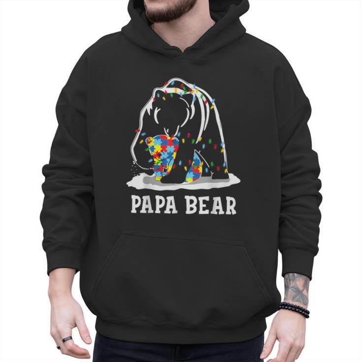 Papa Bear Autism Awareness Autism Matching Family Dad Men Hoodie