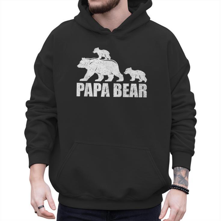 Papa Bear Two Cubs Shirt Daddy Bear Twin Tshirt Papa 2 Kids Men Hoodie