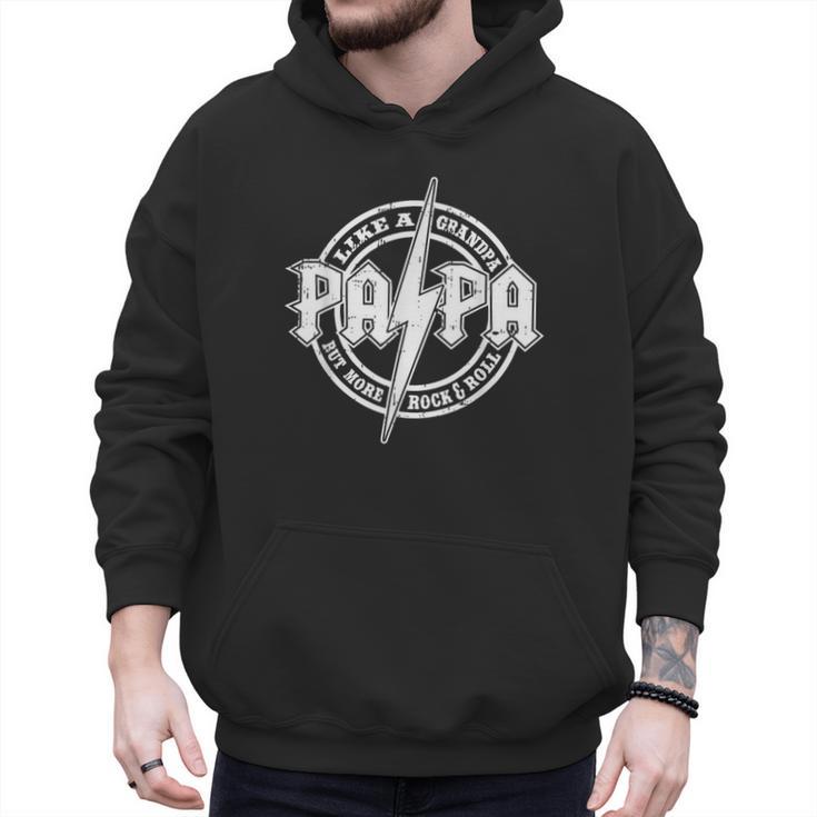 Papa Like A Grandpa Fathers Day Rocker Dad Rock Music Men Men Hoodie