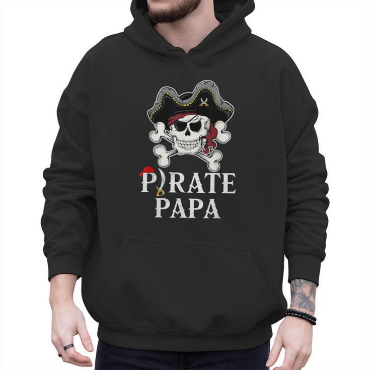 Pirate Papa Costume Jolly Roger Crossbones Pirate Dad Men Hoodie