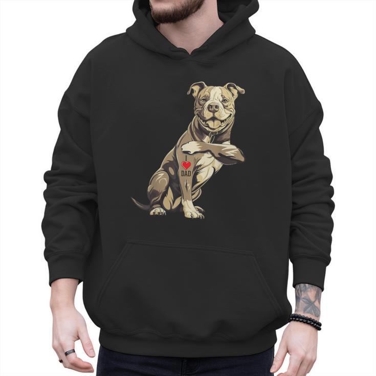 Pitbull I Love Dad Pit Bull Terrier Pettie Dog Owner Father Men Hoodie