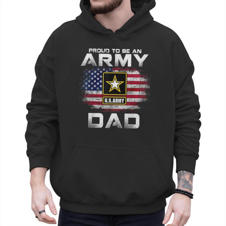 Proud To Be An Army Dad With American Flag Veteran Men Hoodie