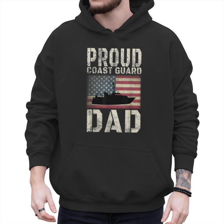 Proud Coast Guard Dad USCG American Flag T-Shirt Men Hoodie