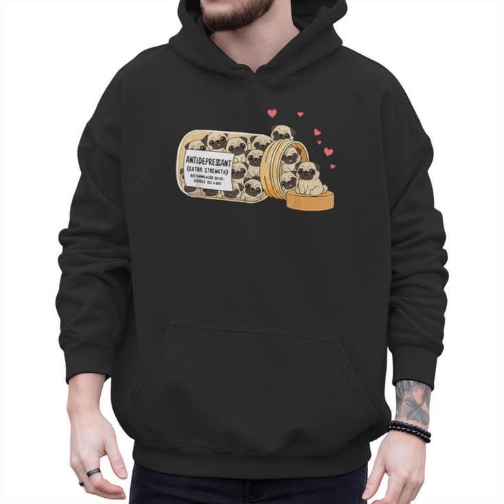Pug Anti Depressant Mom Dad Kids Men Hoodie