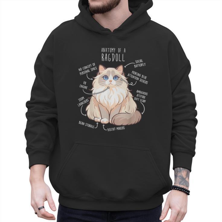 Ragdoll Cat Anatomy Cute Pet Mom Dad Cream Bicolor Men Hoodie