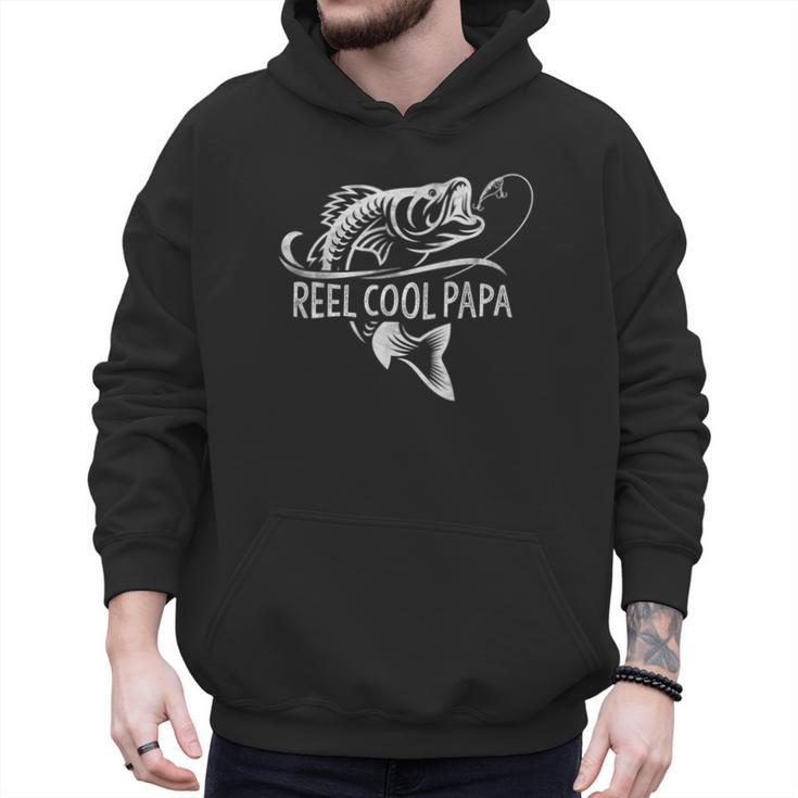 Reel Cool Papa Fishing Dad Father's Day Fisherman Fish Men Hoodie