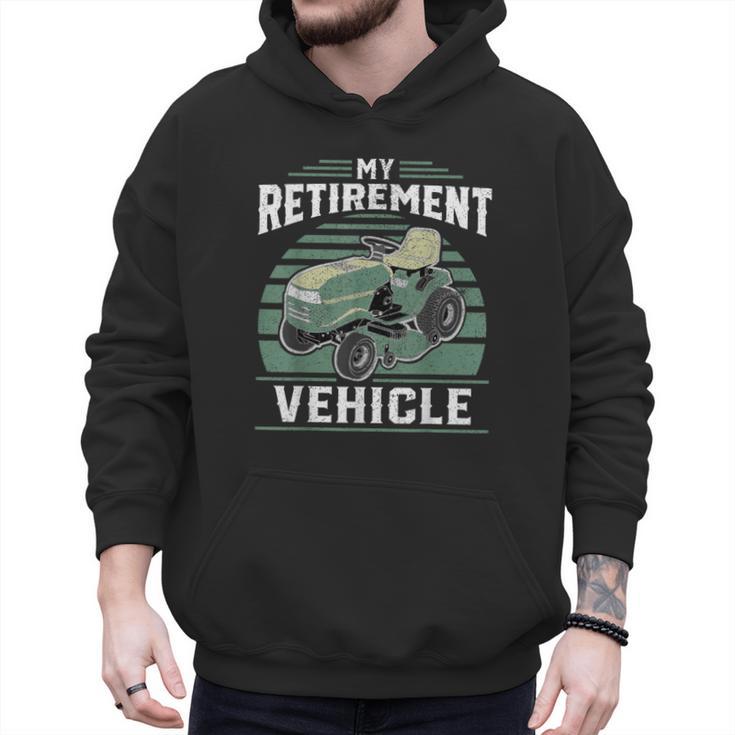 My Retirement Vehicle Riding Lawn Mower Retro Dad Men Hoodie