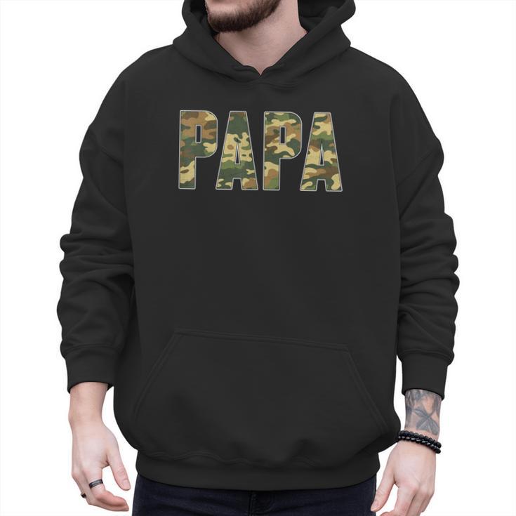 Retro Camo Hunting Papa Old Camo Dad Father’s Day Daddy Men Hoodie