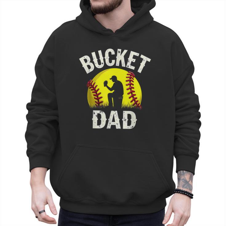 Retro Daddy Bucket Dad Softball Girl Men Hoodie