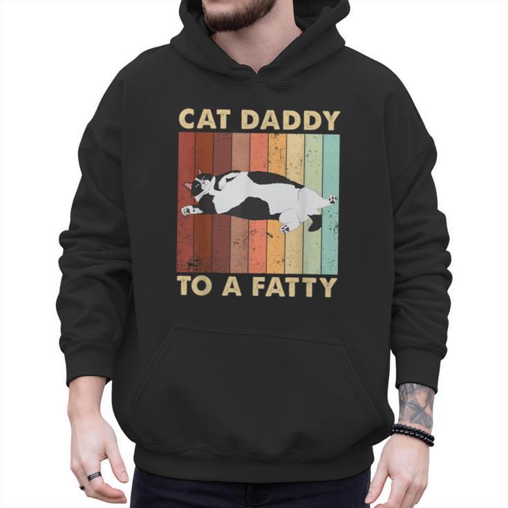 Retro Fat Chonk Dad Tee Cat Daddy To A Fatty Men Hoodie