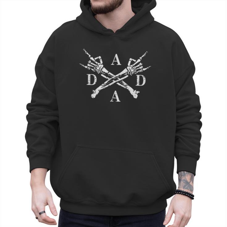 Retro Pocket Dada Daddy Papa Fathers Day Skeleton Men Hoodie