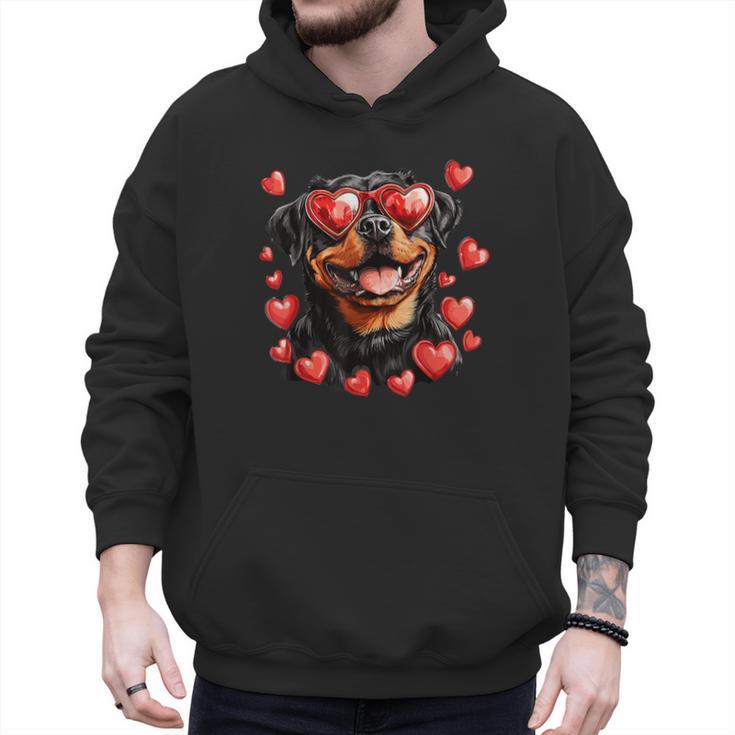 Rottweiler Heart Glasses Cute Rottie Dog Lover Mom Dad Kids Men Hoodie