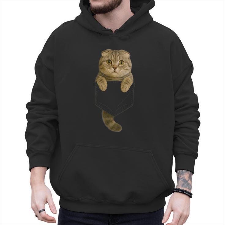 Scottish Fold Cat Pocket Cat Mom Cat Dad Cat Lover Men Hoodie