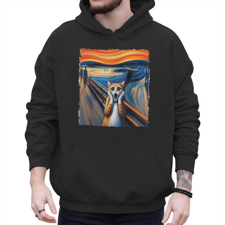 The Scream Cat Parody For Kitty Cat Lover Cat Mom Cat Dad Men Hoodie