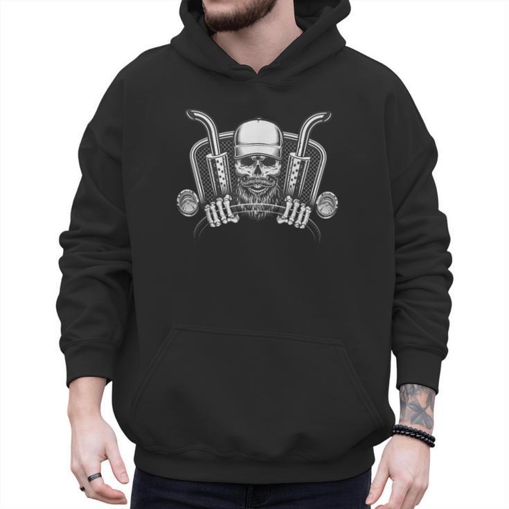 Skeleton Truck Driver Big Trucking Trucker Dad Men Hoodie