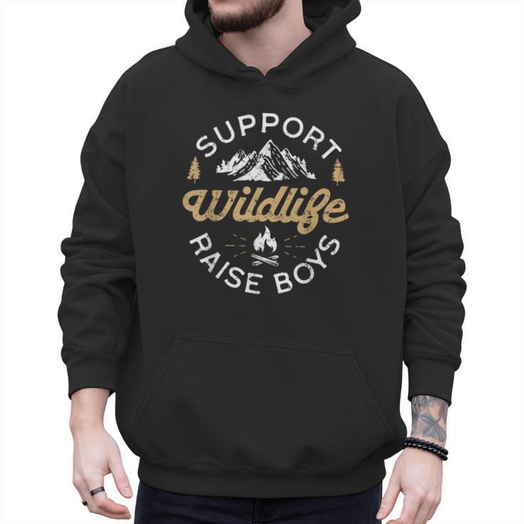 Support Wildlife Raise Boys Parent Mom & Dad Men Hoodie