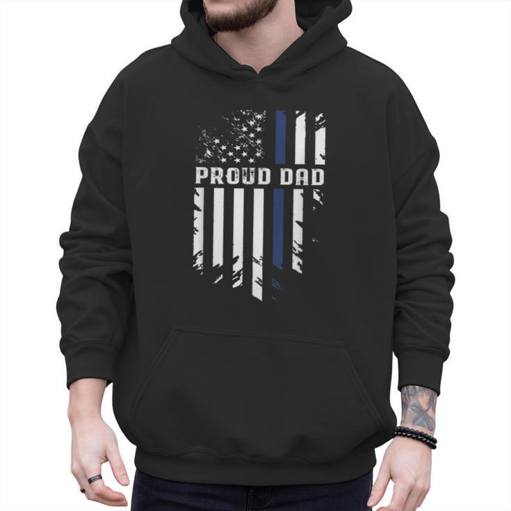 Thin Blue Line Proud Dad Police Family T-Shirt Men Hoodie