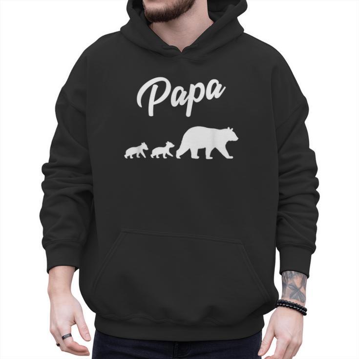 Twin Dad Papa Bear Two Cubs 2 Kids Men Hoodie