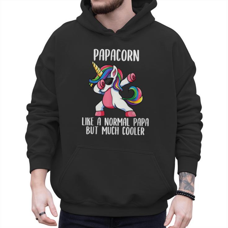 Unicorn Dad Girl Birthday Party Clothing Papacorn Men Hoodie