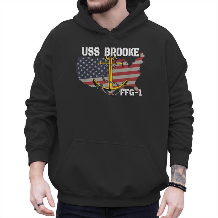 USS Brooke FFG-1 Frigate Veterans Day Son Father Grandpa Dad Men Hoodie